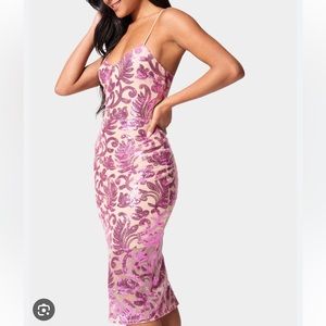 COPY - Bebe SPARKLE MESH MIDI DRESS